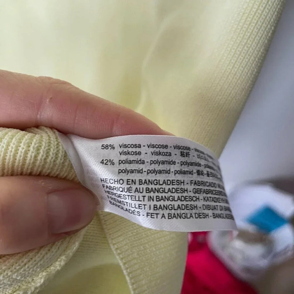 Zara Knitted Thick Strap Dress Pastel Yellow Size  Medium NWOT - Picture 7 of 8